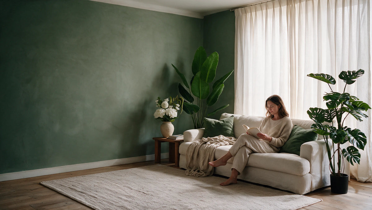 En rolig lesestund med Strelitzia Deluxe, Monstera og Elysia hvit bukett.